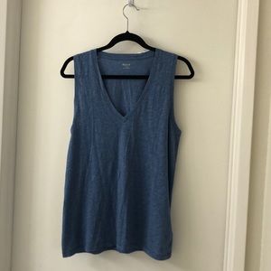 Madewell Whisper V-Neck Tank -  Heather Midnight